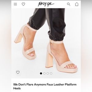 Nude Platform Heels Nasty Gal “We Don’t Flare Anymore” Size 6